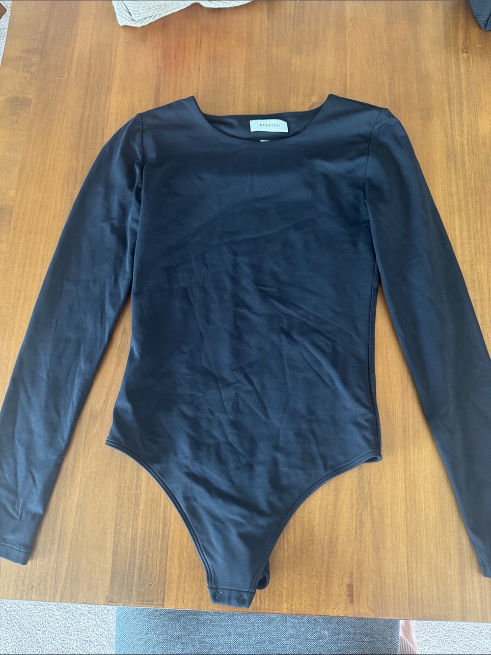 Babaton Black Long-Sleeve Bodysuit One-Piece